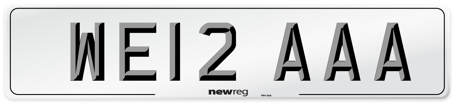 WE12 AAA Number Plate from New Reg
